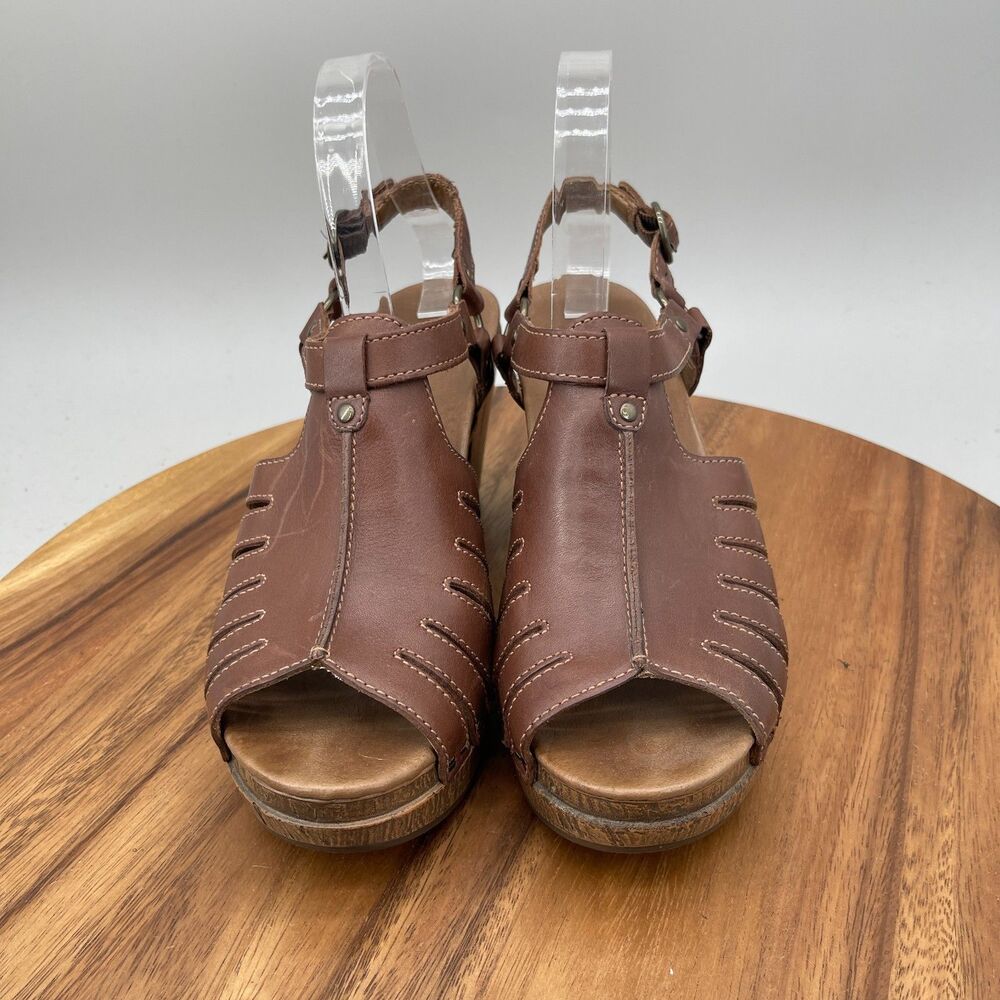 Dansko Randa Sandals Womens Size 9.5 / 40 Brown Leather Slingback Casual - Picture 2 of 9